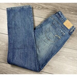 American Eagle Women's Straight 77 Denim Jeans Blue 37"‎ Waist